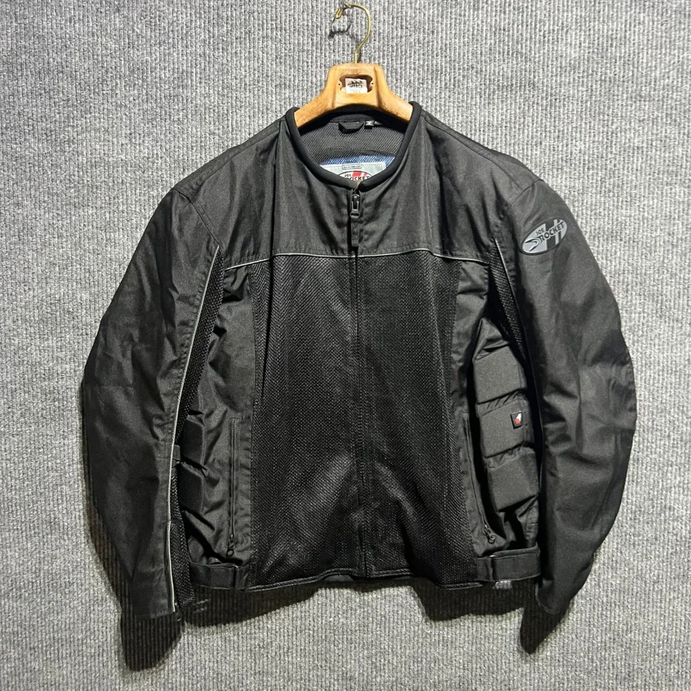 Joe Rocket Motorcycle Jacket Mens 2XL Black Mesh Padded Breathable Riding Gear